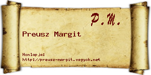Preusz Margit névjegykártya